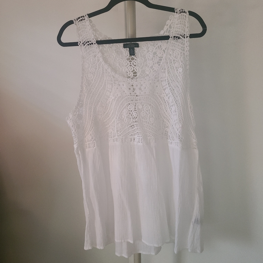 White crocheted top